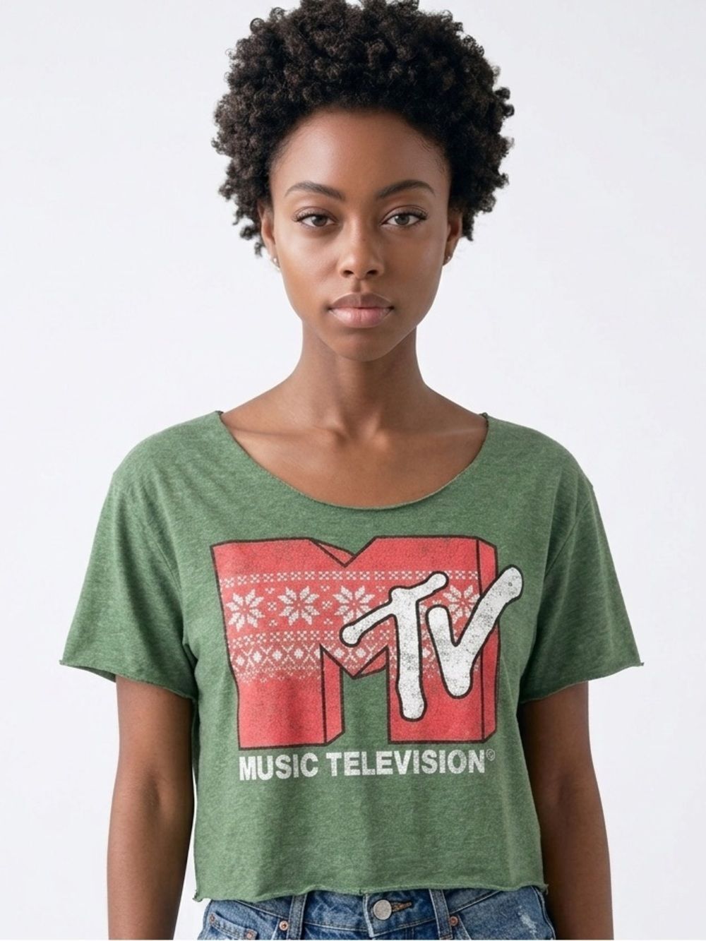 OLD NAVY | Holiday Xmas Theme MTV Graphic Tee L